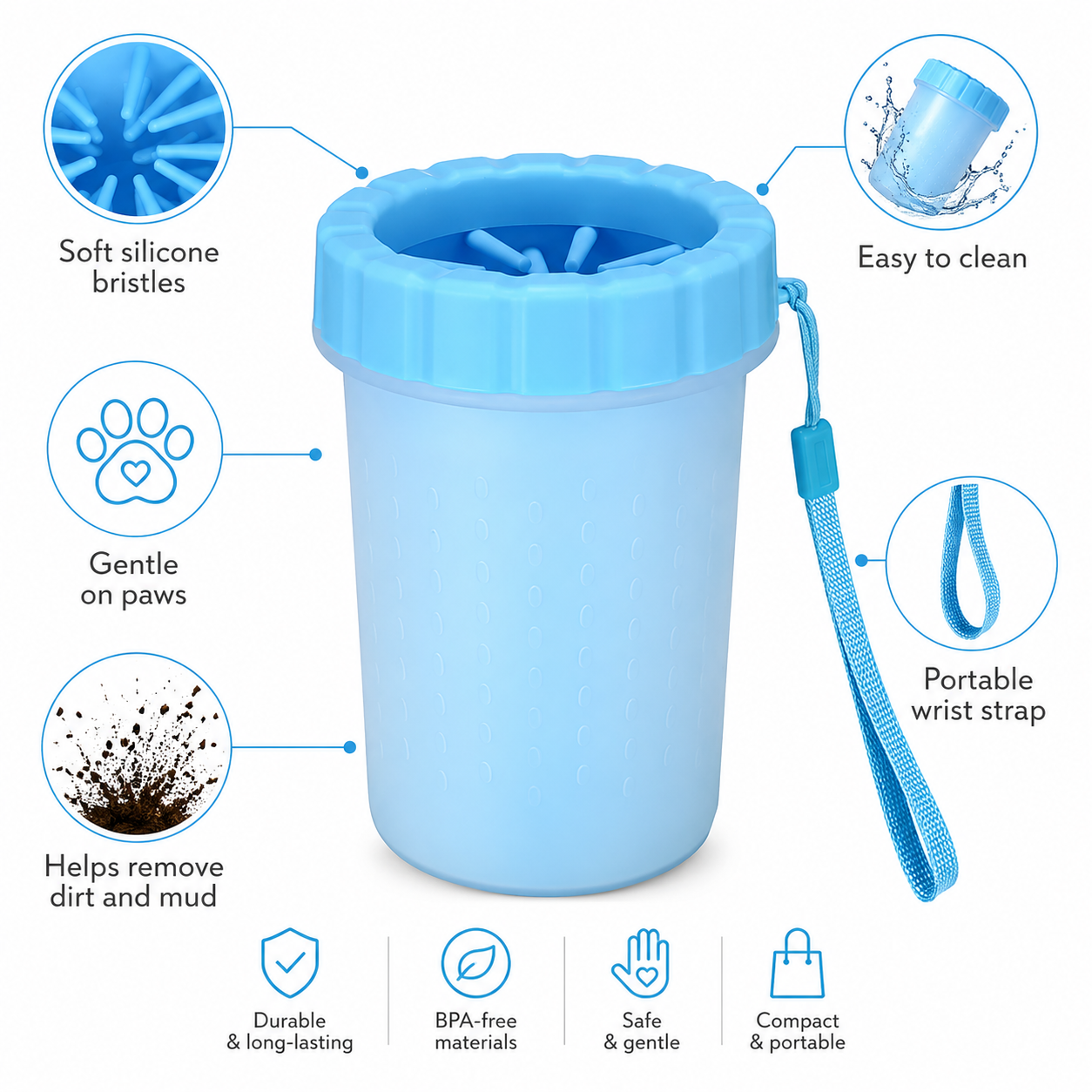 Wag & Roam Paw Washing Cup & Cleaner