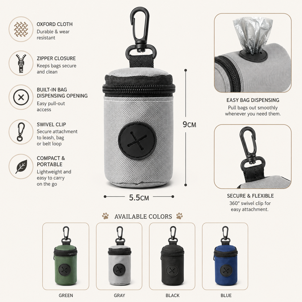 Wag & Roam Poop Bag Dispenser & Leash Holder