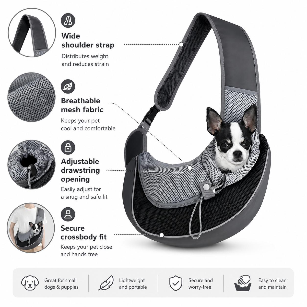 Wag & Roam Pet Carrier Sling Backpack