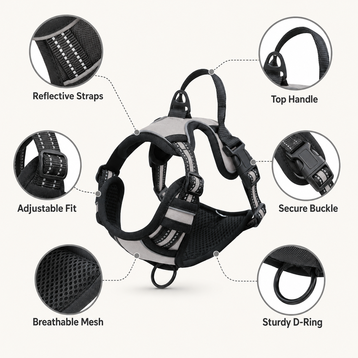 Wag & Roam No-Pull Harness for Large Dogs