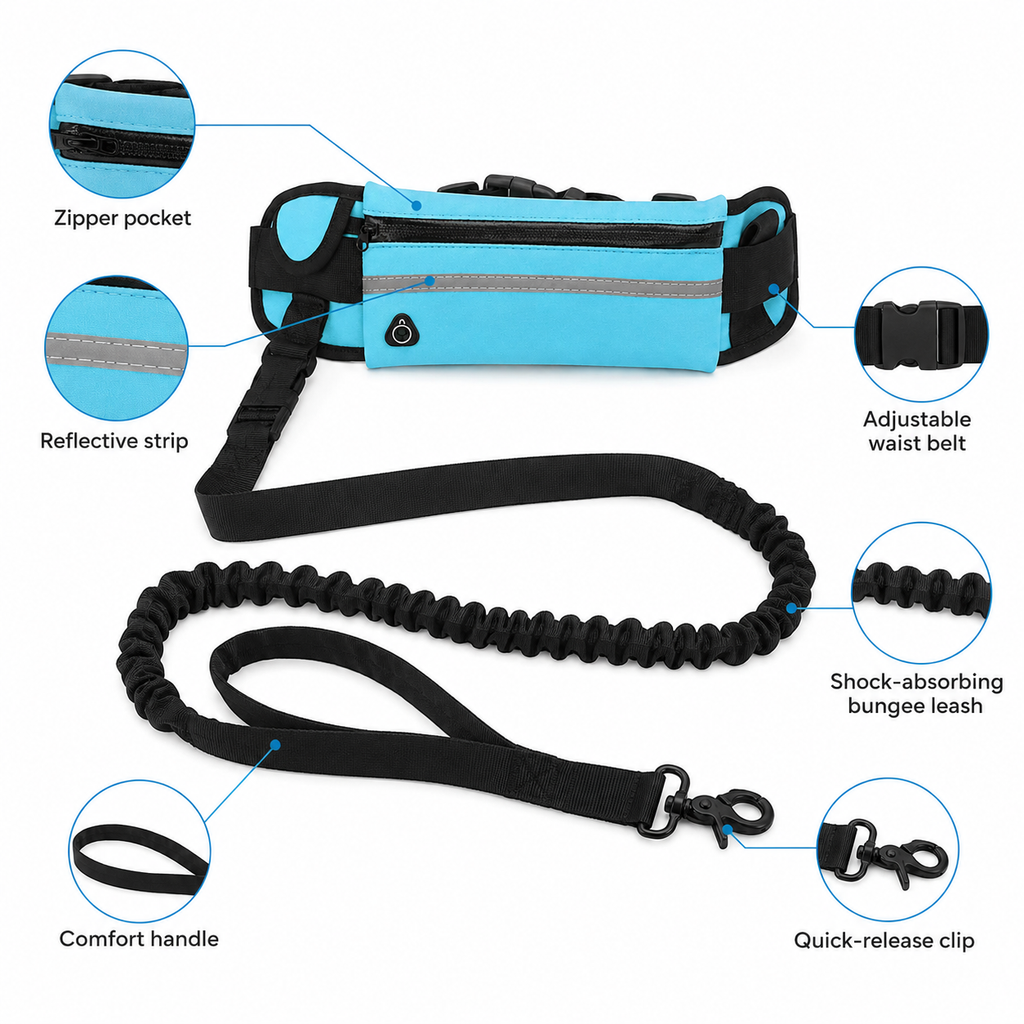 Wag & Roam Hands-Free Running Waist Leash